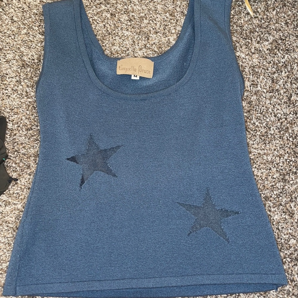 Blue sweater tank